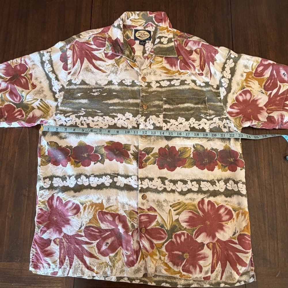Vintage Tommy Bahama Oversized Relaxed Fit Camp Floral, Beach, Size Medium - Picture 12 of 14